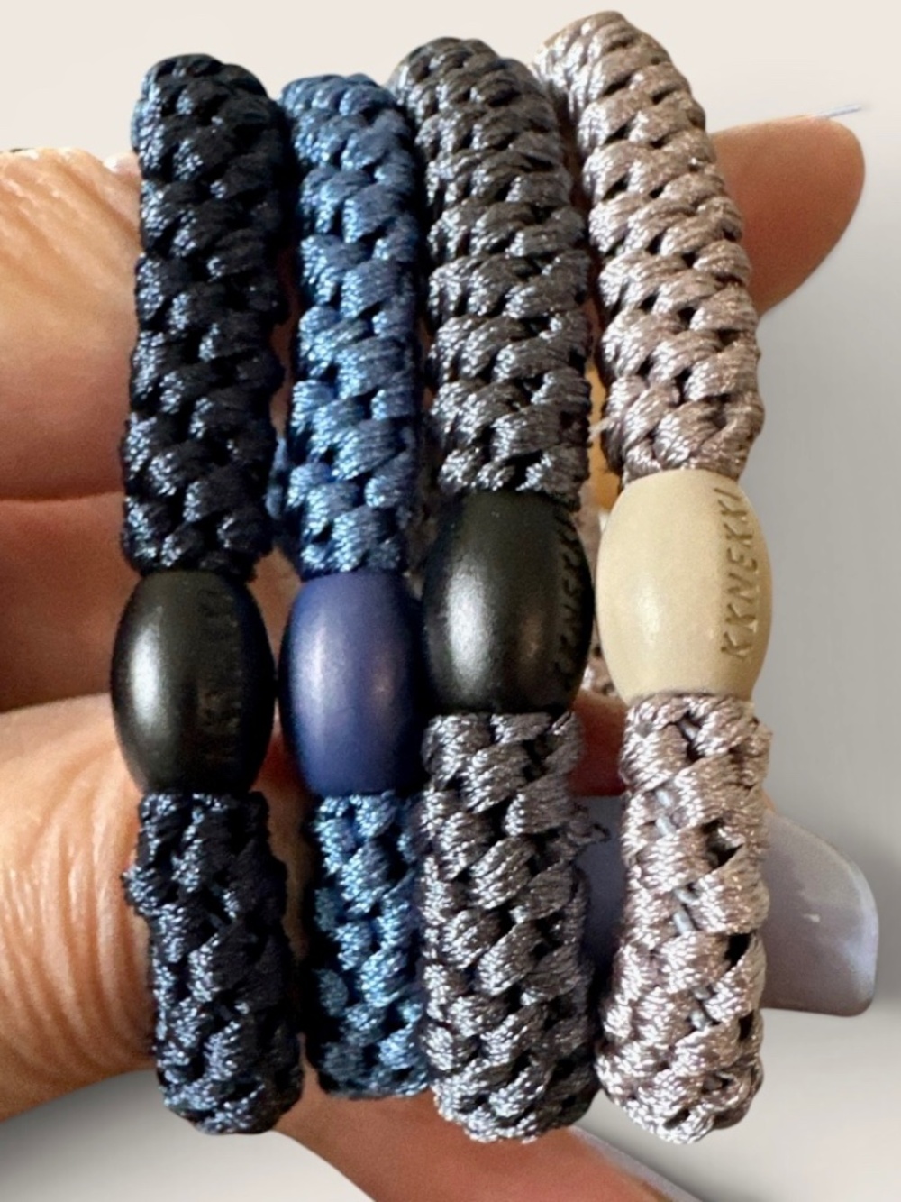 NWT 4-Bundle Authentic Original KKNEKKI Hair Ties/Elastics in Basic Business 2